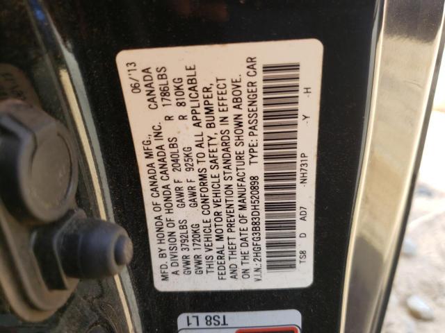 Photo 10 from auction – 2013 HONDA CIVIC EX with VIN 2HGFG3B83DH520898