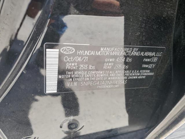 Photo 10 from auction – 2022 HYUNDAI SONATA SE with VIN 5NPEG4JA2NH143543