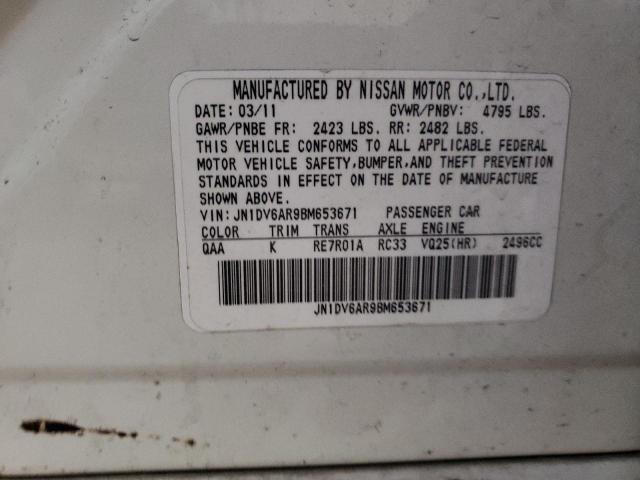 Photo 10 from auction – 2011 INFINITI G25 with VIN JN1DV6AR9BM653671