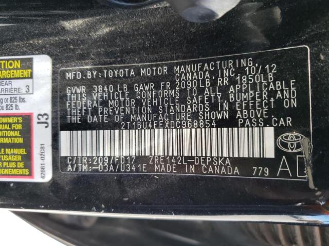 Photo 10 from auction – 2013 TOYOTA COROLLA BA with VIN 2T1BU4EEXDC968854