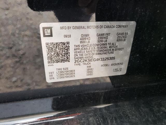 Photo 10 from auction – 2019 CHEVROLET SILVERADO with VIN 2GC2KSEG4K1125305