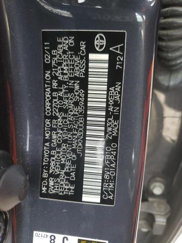 Photo 10 from auction – 2011 TOYOTA PRIUS with VIN JTDKN3DU0B1359449