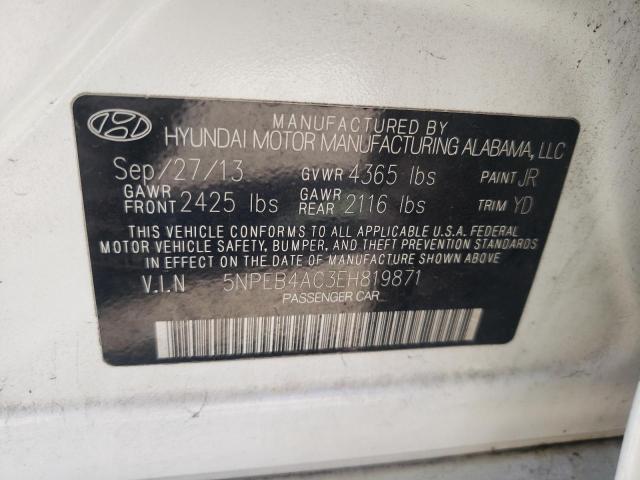 Photo 10 from auction – 2014 HYUNDAI SONATA GLS with VIN 5NPEB4AC3EH819871