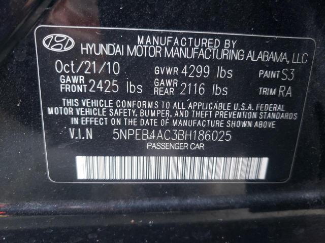 Photo 10 from auction – 2011 HYUNDAI SONATA GLS with VIN 5NPEB4AC3BH186025