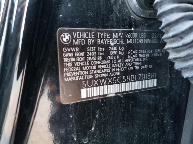 Photo 10 from auction – 2011 BMW X3 XDRIVE2 with VIN 5UXWX5C58BL701881