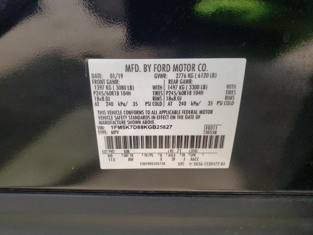 Photo 10 from auction – 2019 FORD EXPLORER X with VIN 1FM5K7D88KGB25827