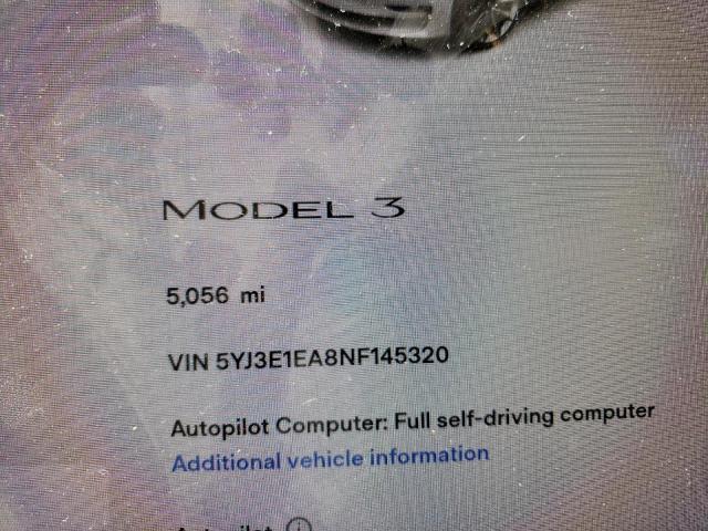 Photo 8 from auction – 2022 TESLA MODEL 3 with VIN 5YJ3E1EA8NF145320