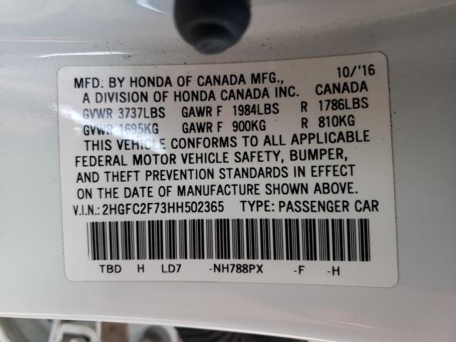 Photo 10 from auction – 2017 HONDA CIVIC EX with VIN 2HGFC2F73HH502365