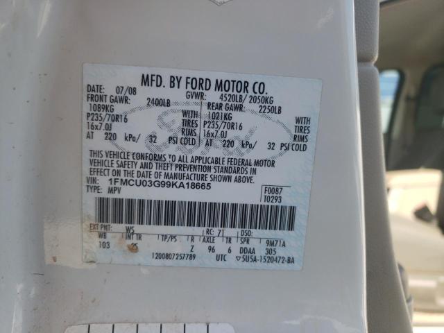 Photo 10 from auction – 2009 FORD ESCAPE XLT with VIN 1FMCU03G99KA18665