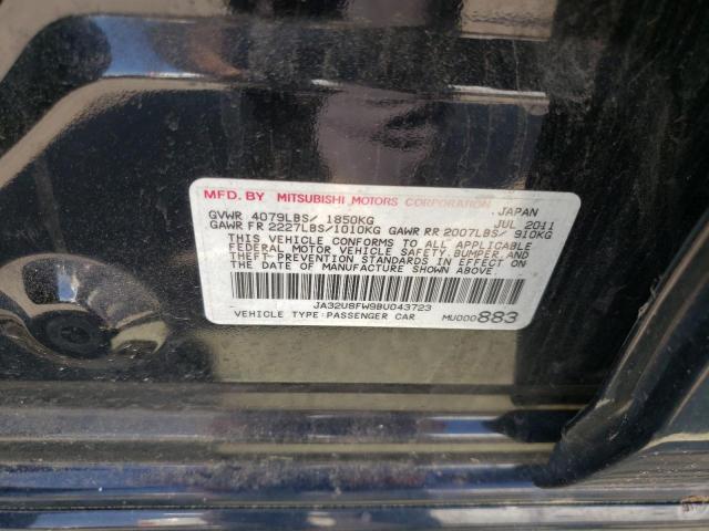 Photo 10 from auction – 2011 MITSUBISHI LANCER GTS with VIN JA32U8FW9BU043723