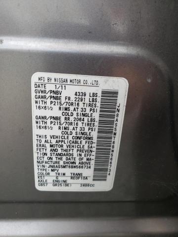 Photo 10 from auction – 2011 NISSAN ROGUE S with VIN JN8AS5MT6BW566734