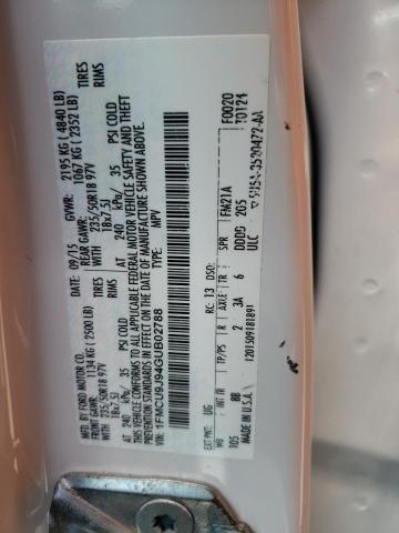 Photo 10 from auction – 2016 FORD ESCAPE TIT with VIN 1FMCU9J94GUB02788