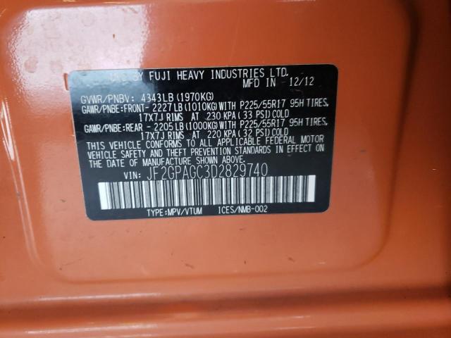 Photo 10 from auction – 2013 SUBARU XV CROSSTR with VIN JF2GPAGC3D2829740