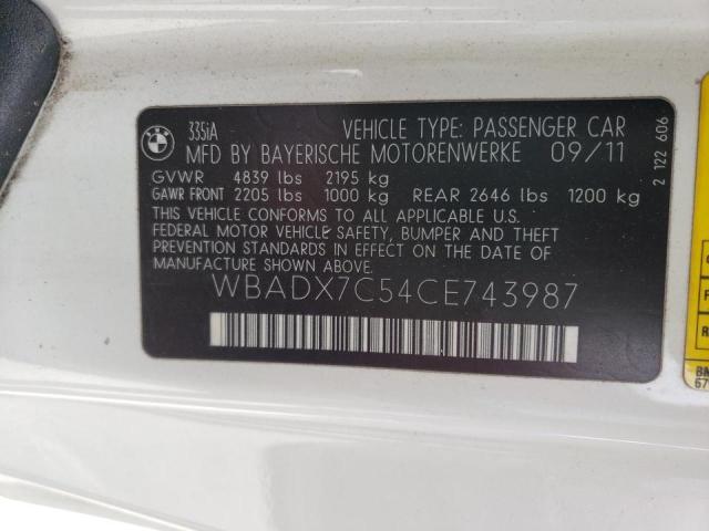 Photo 10 from auction – 2012 BMW 335 I with VIN WBADX7C54CE743987