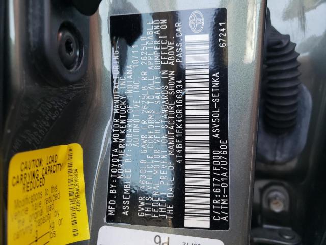 Photo 10 from auction – 2012 TOYOTA CAMRY BASE with VIN 4T4BF1FK4CR166834