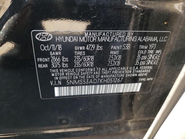 Photo 10 from auction – 2019 HYUNDAI SANTA FE with VIN 5NMS53AD7KH051267