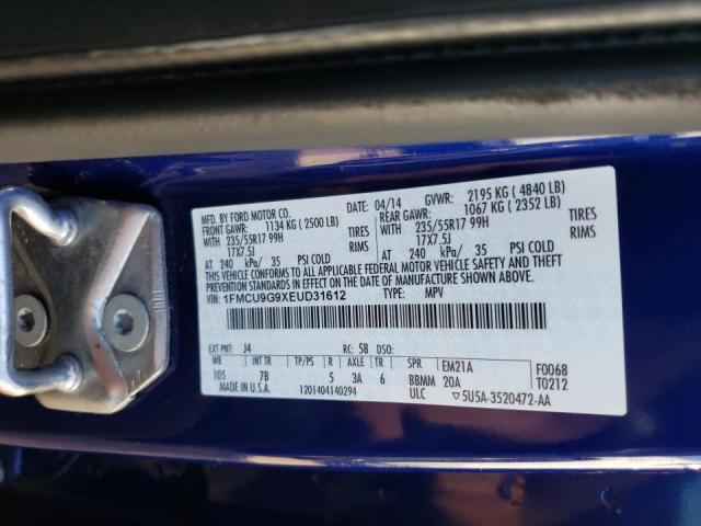 Photo 10 from auction – 2014 FORD ESCAPE SE with VIN 1FMCU9G9XEUD31612