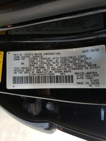 Photo 10 from auction – 2002 LEXUS RX 300 with VIN JTJHF10UX20275840