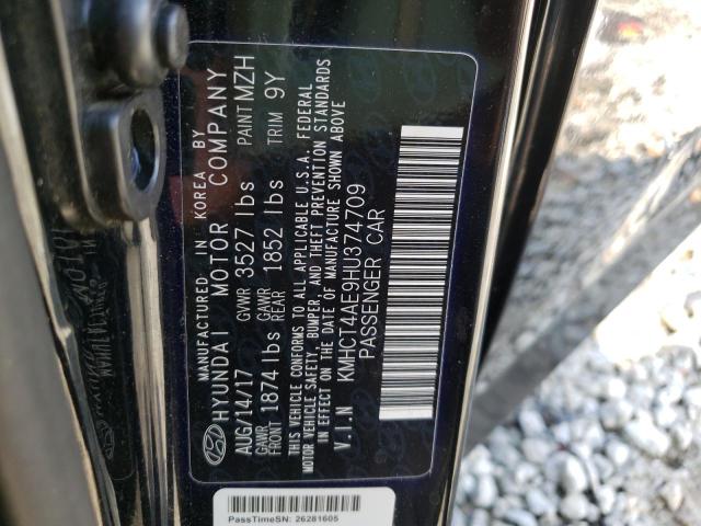 Photo 10 from auction – 2017 HYUNDAI ACCENT SE with VIN KMHCT4AE9HU374709