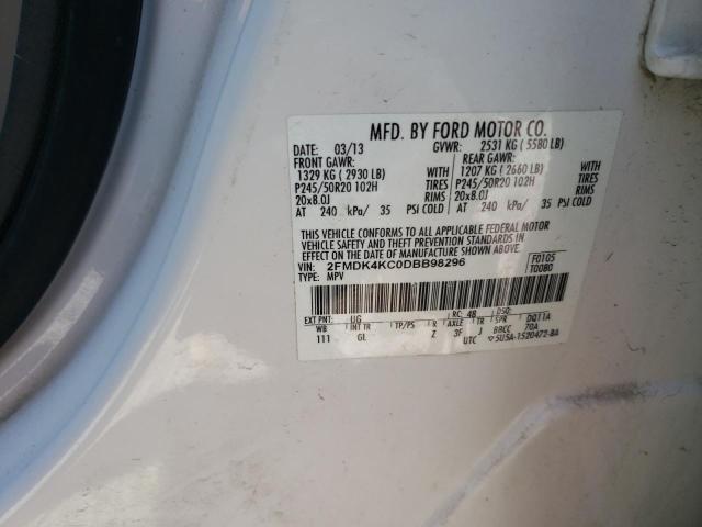 Photo 10 from auction – 2013 FORD EDGE with VIN 2FMDK4KC0DBB98296