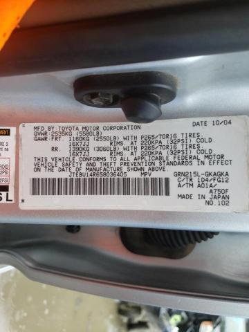 Photo 10 from auction – 2005 TOYOTA 4RUNNER SR with VIN JTEBU14R658036405