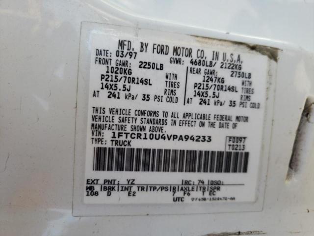 Photo 10 from auction – 1997 FORD RANGER with VIN 1FTCR10U4VPA94233
