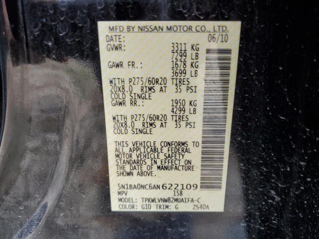 Photo 10 from auction – 2010 NISSAN ARMADA SE with VIN 5N1BA0NC6AN622109
