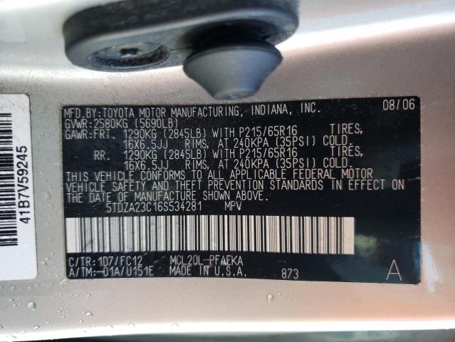 Photo 10 from auction – 2006 TOYOTA SIENNA CE with VIN 5TDZA23C16S534281
