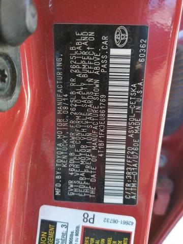 Photo 10 from auction – 2014 TOYOTA CAMRY L with VIN 4T1BF1FK3EU861769