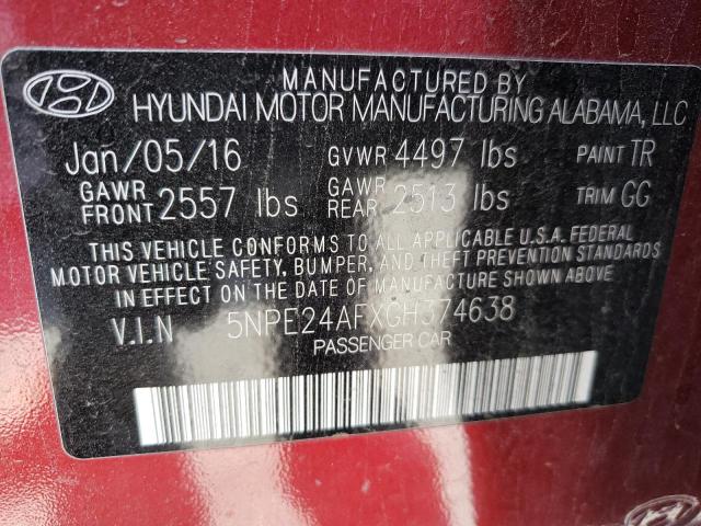 Photo 10 from auction – 2016 HYUNDAI SONATA SE with VIN 5NPE24AFXGH374638
