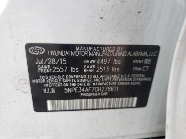Photo 10 from auction – 2016 HYUNDAI SONATA SPO with VIN 5NPE34AF7GH278611