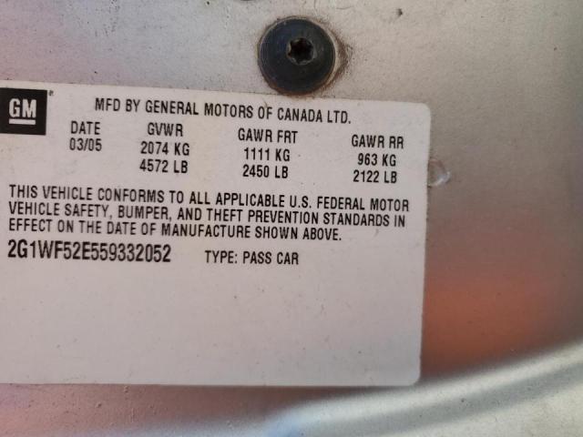Photo 10 from auction – 2005 CHEVROLET IMPALA with VIN 2G1WF52E559332052