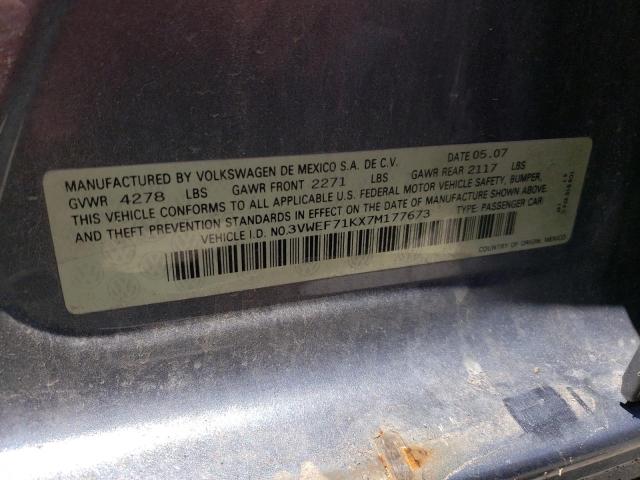 Photo 10 from auction – 2007 VOLKSWAGEN JETTA WOLF with VIN 3VWEF71KX7M177673