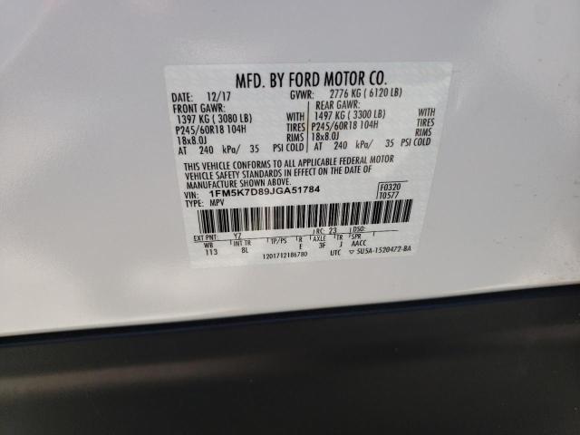 Photo 10 from auction – 2018 FORD EXPLORER X with VIN 1FM5K7D89JGA51784
