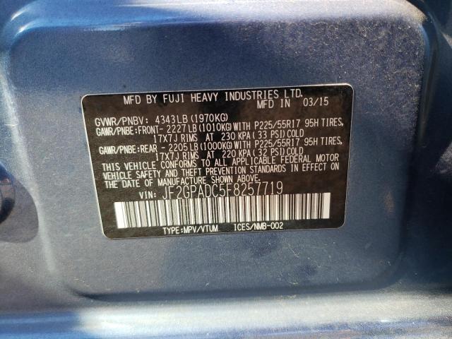 Photo 10 from auction – 2015 SUBARU XV CROSSTR with VIN JF2GPADC5F8257719