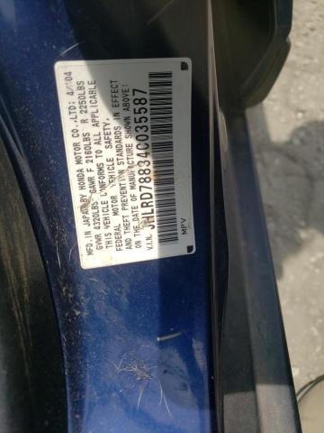 Photo 10 from auction – 2004 HONDA CR-V EX with VIN JHLRD78834C035587