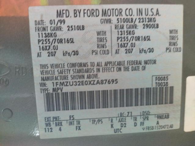 Photo 10 from auction – 1999 FORD EXPLORER with VIN 1FMZU32E0XZA87695