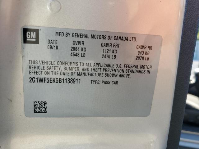 Photo 10 from auction – 2011 CHEVROLET IMPALA LS with VIN 2G1WF5EK5B1138911