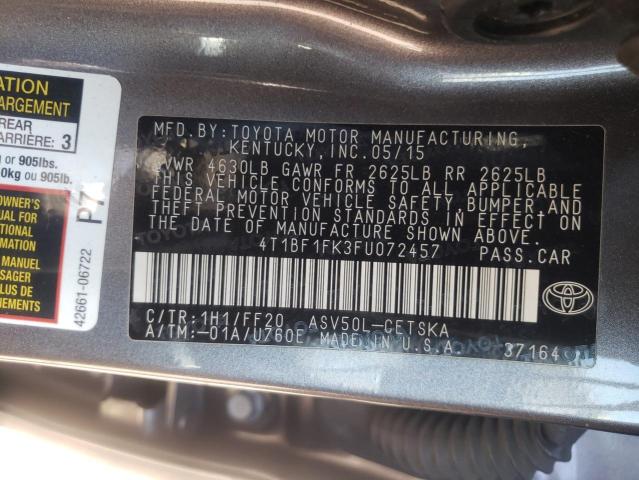Photo 10 from auction – 2015 TOYOTA CAMRY LE with VIN 4T1BF1FK3FU072457
