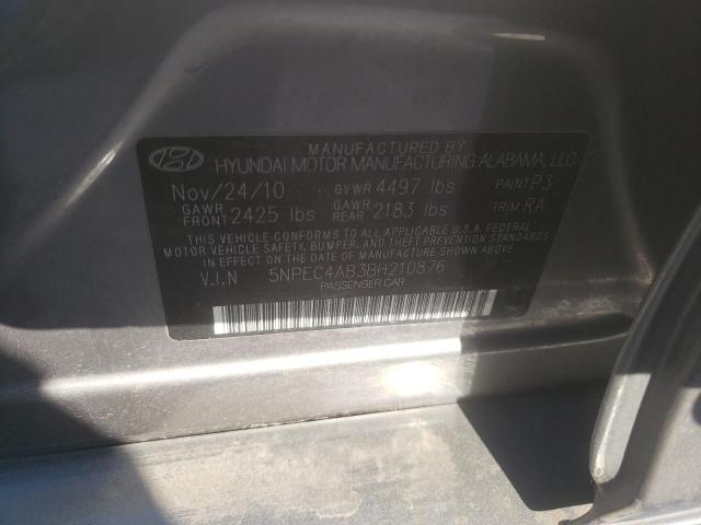 Photo 10 from auction – 2011 HYUNDAI SONATA SE with VIN 5NPEC4AB3BH210876