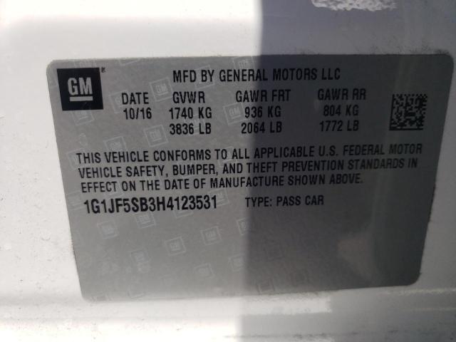 Photo 10 from auction – 2017 CHEVROLET SONIC PREM with VIN 1G1JF5SB3H4123531