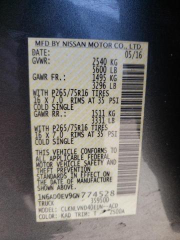 Photo 10 from auction – 2016 NISSAN FRONTIER S with VIN 1N6AD0EV9GN774528