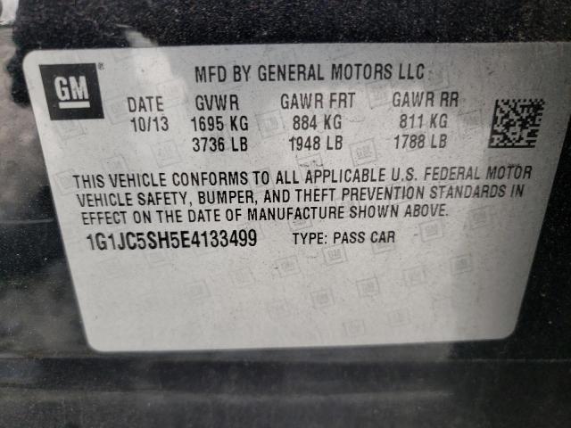 Photo 10 from auction – 2014 CHEVROLET SONIC LT with VIN 1G1JC5SH5E4133499