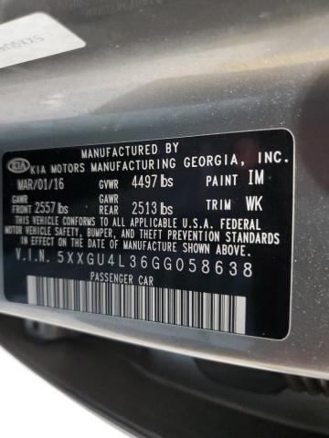 Photo 10 from auction – 2016 KIA OPTIMA EX with VIN 5XXGU4L36GG058638