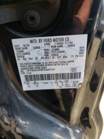 Photo 10 from auction – 2007 FORD F350 SRW S with VIN 1FTWX31P87EA57725