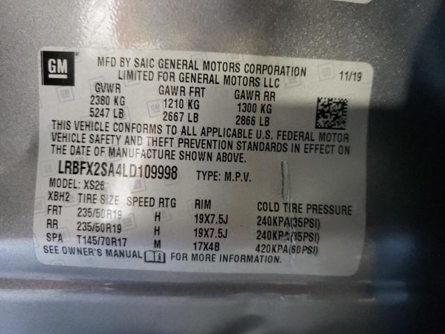 Photo 10 from auction – 2020 BUICK ENVISION E with VIN LRBFX2SA4LD109998