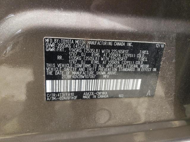 Photo 10 from auction – 2011 TOYOTA RAV4 with VIN 2T3BF4DV2BW107067