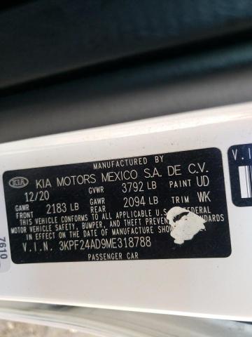 Photo 10 from auction – 2021 KIA FORTE FE with VIN 3KPF24AD9ME318788