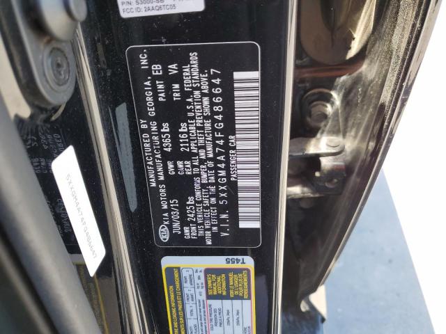 Photo 10 from auction – 2015 KIA OPTIMA LX with VIN 5XXGM4A74FG486647