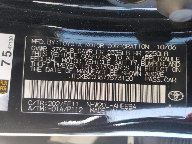 Photo 10 from auction – 2007 TOYOTA PRIUS with VIN JTDKB20U877573120